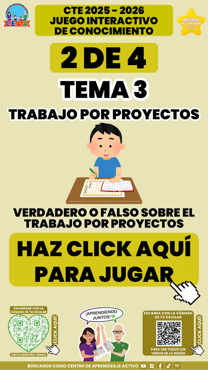 Juego interactivo 2 de 4: Trabajo por proyectos (Material recuperado 25/26)