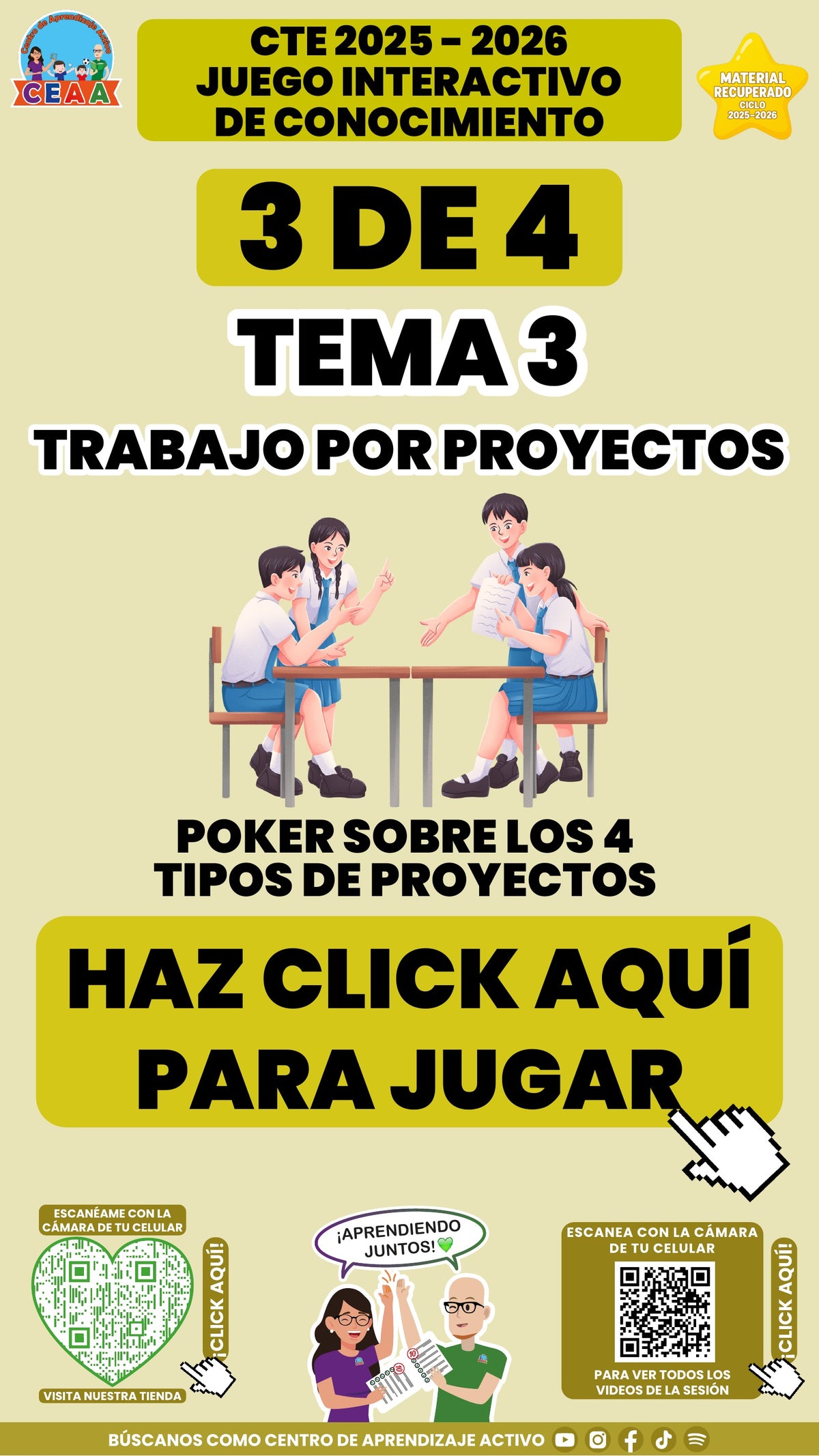 Juego interactivo 3 de 4: Trabajo por proyectos (Material recuperado 25/26)