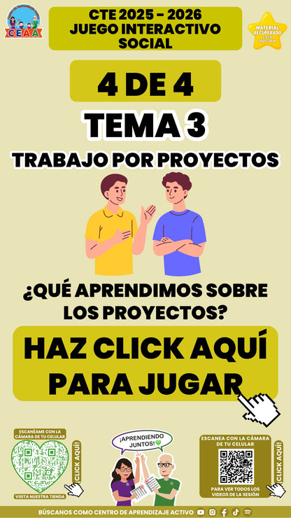 Juego interactivo 4 de 4: Trabajo por proyectos (Material recuperado 25/26)
