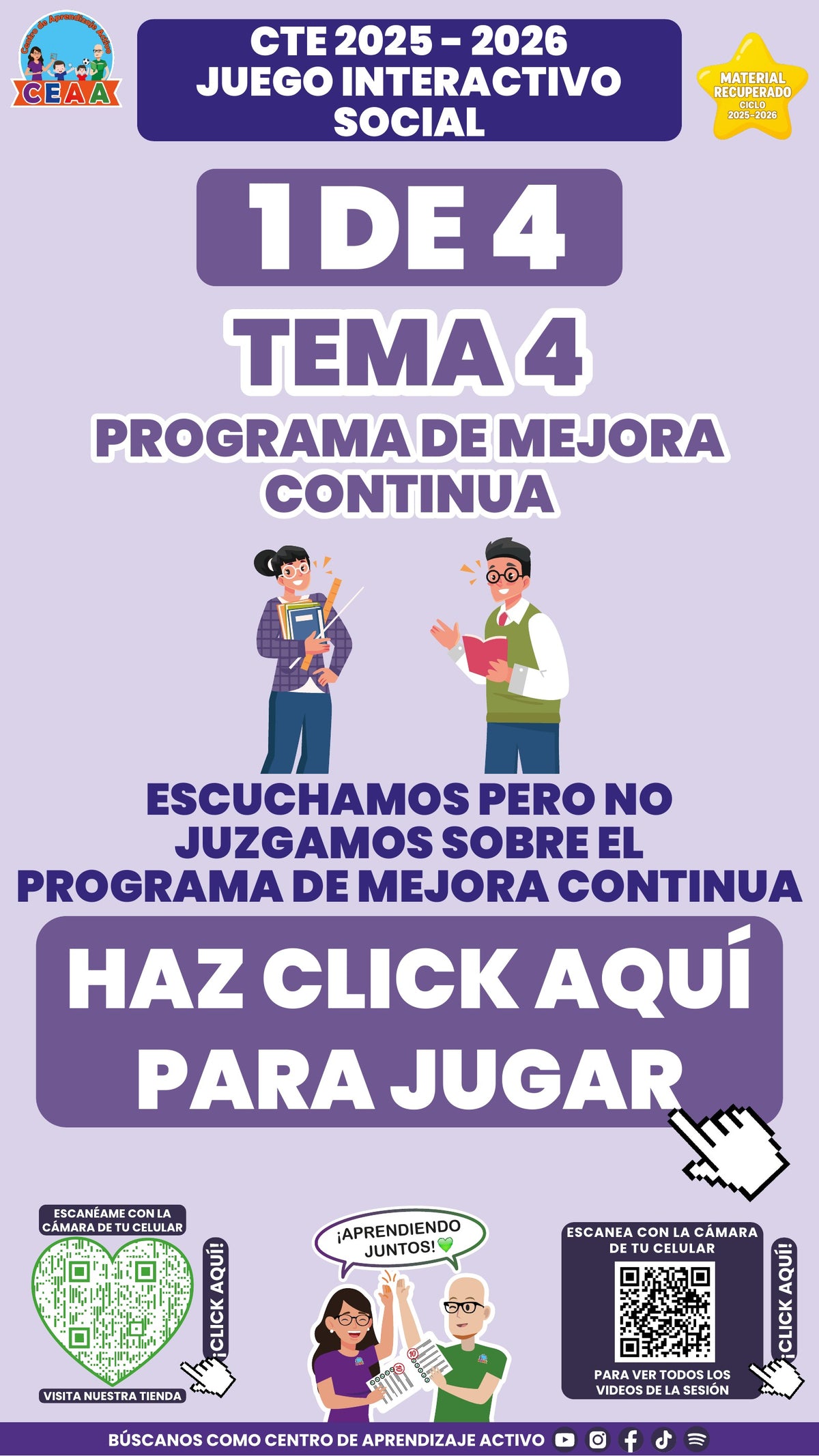 Juego interactivo 1 de 4: Programa de mejora continua (Material recuperado 25/26)