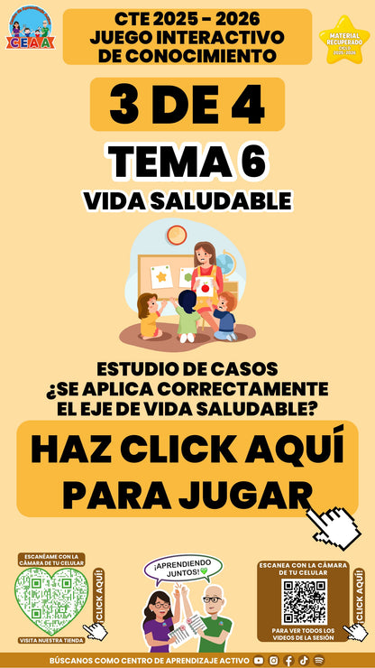 Juego interactivo 3 de 4: Vida saludable (Material recuperado 25/26)