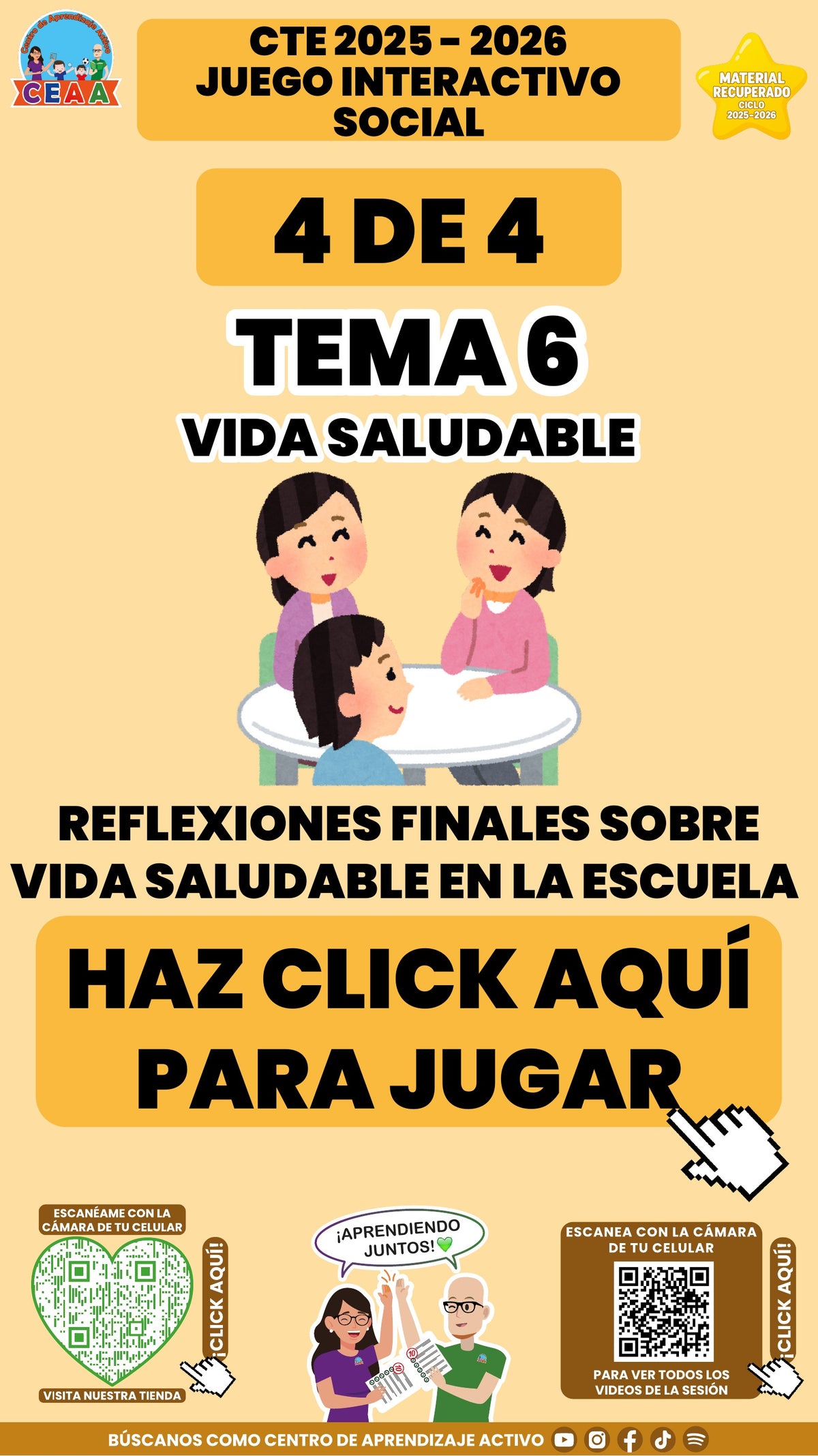 Juego interactivo 4 de 4: Vida saludable (Material recuperado 25/26)