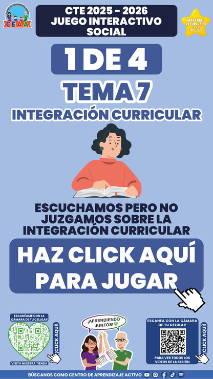 Juego interactivo 1 de 4: Integración curricular (Material recuperado 25/26)