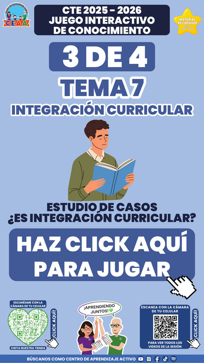 Juego interactivo 3 de 4: Integración curricular (Material recuperado 25/26)