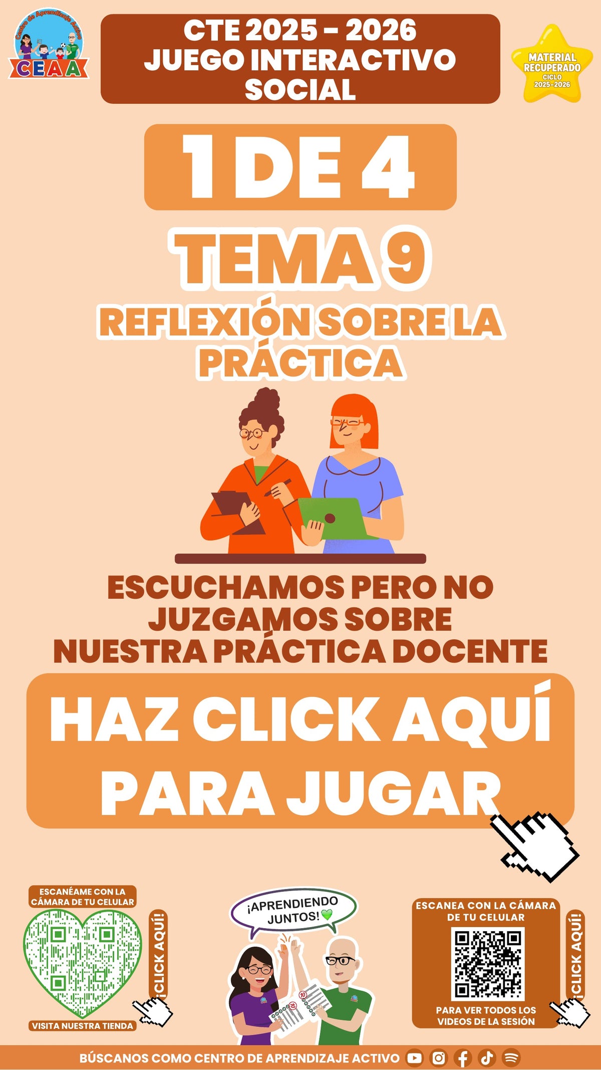 Juego interactivo 1 de 4: Reflexión sobre la práctica (Material recuperado 25/26)