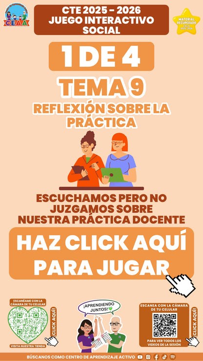 Juego interactivo 1 de 4: Reflexión sobre la práctica (Material recuperado 25/26)