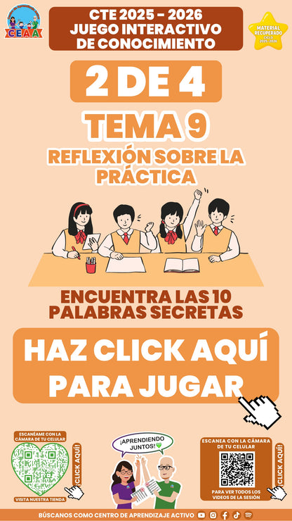 Juego interactivo 2 de 4: Reflexión sobre la práctica (Material recuperado 25/26)