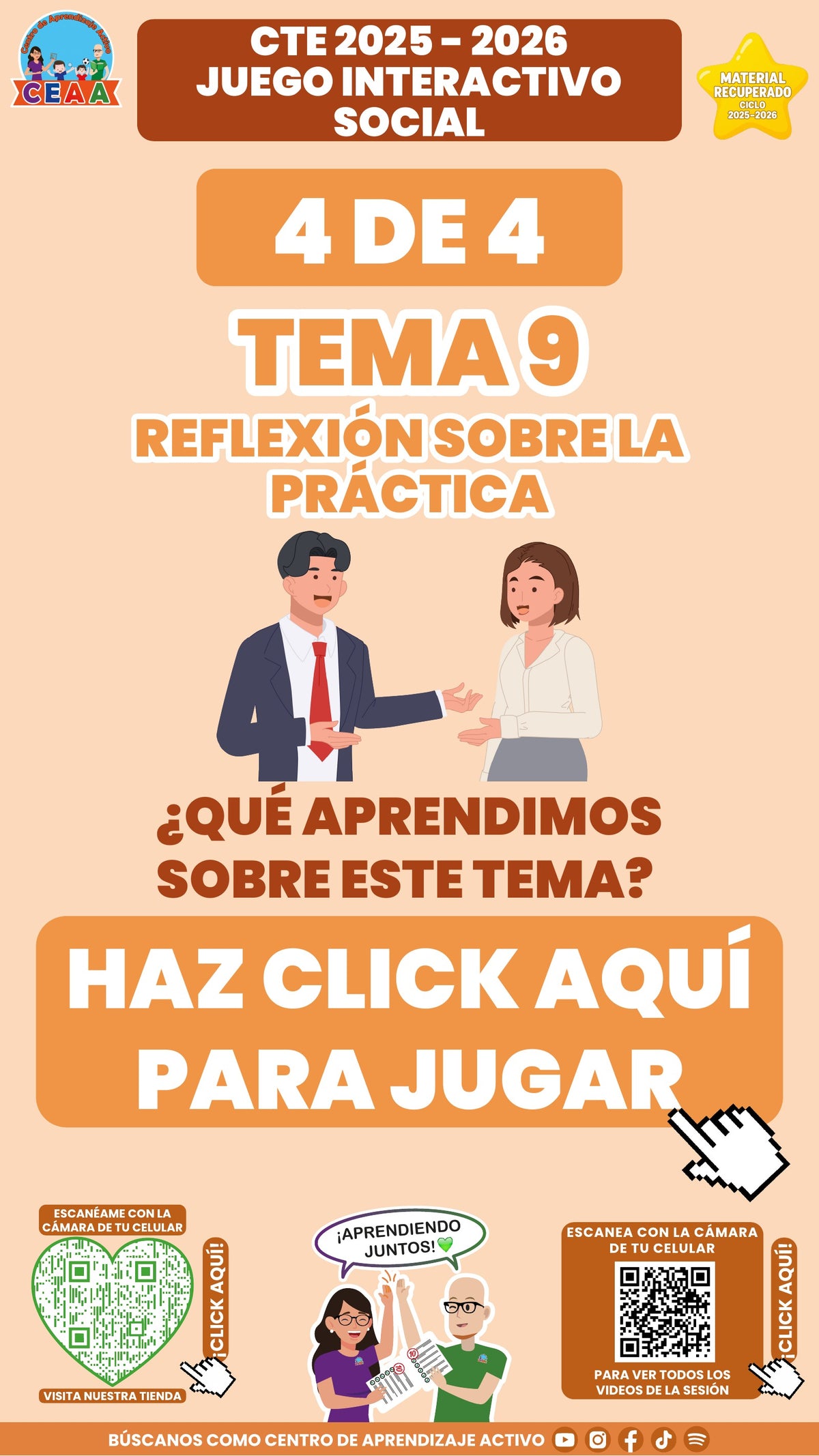 Juego interactivo 4 de 4: Reflexión sobre la práctica (Material recuperado 25/26)