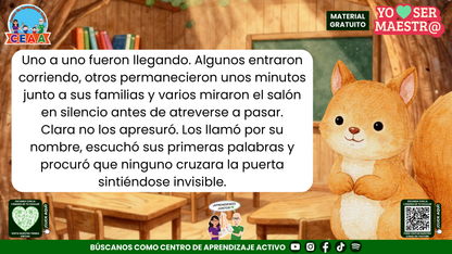 Clara recibe a cada estudiante por su nombre y respeta su tiempo para entrar al salón.