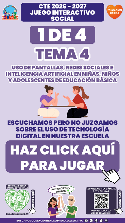 Portada del juego 1 de 4 del tema 4 de Educación Básica, Consejo Técnico Escolar 2026-2027.
