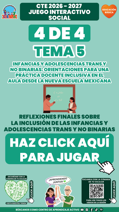 Portada del juego 4 de 4 del tema 5 de Educación Básica, Consejo Técnico Escolar 2026-2027.