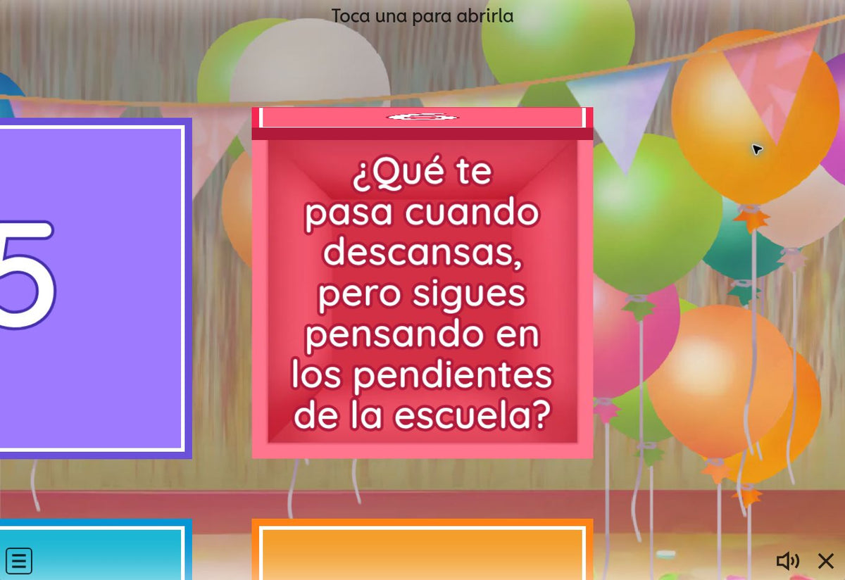 Juego 1, tema 6 de Educación Básica, CTE 2026-2027: ¿Qué te pasa cuando descansas, pero sigues pensando en los pendientes de la escuela?