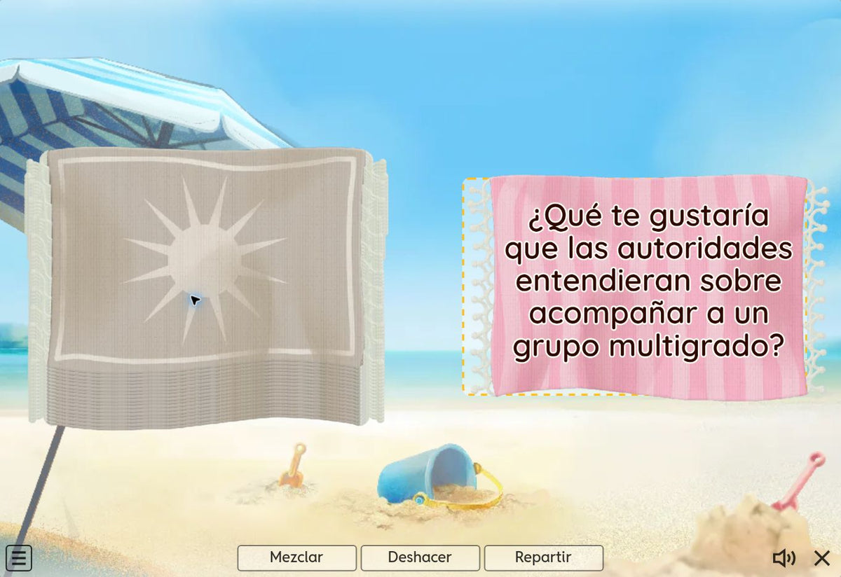 Actividad interactiva del juego 1 del tema 1 de Multigrado: Trayectorias de aprendizaje en aulas multigrado.