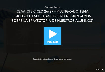 Pantalla de inicio del juego 1 del tema 1 de Multigrado: Trayectorias de aprendizaje en aulas multigrado.