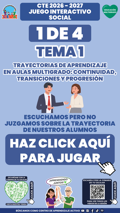 Portada del juego 1 de 4 del tema 1 de Educación Multigrado, Consejo Técnico Escolar 2026-2027.