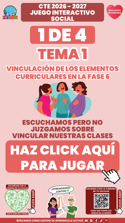 Portada del juego 1 de 4 del tema 1 de Educación Secundaria, Consejo Técnico Escolar 2026-2027.
