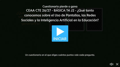 Pantalla de inicio del juego 2 de 4. Educación Básica, tema 4, CTE 2026-2027.