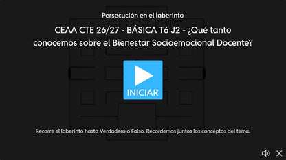 Pantalla de inicio del juego 2 de 4. Educación Básica, tema 6, CTE 2026-2027.