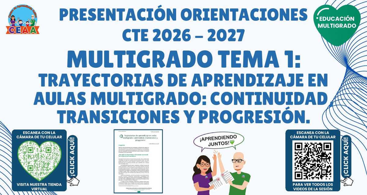 Presentación CTE 2026-2027 editable en PowerPoint: Trayectorias de aprendizaje | Multigrado Tema 1