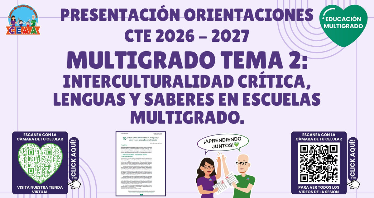 Presentación CTE 2026-2027 editable en PowerPoint: Interculturalidad crítica, lenguas y saberes | Multigrado Tema 2