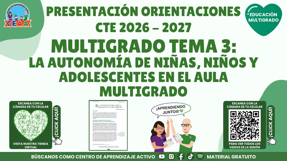 Presentación CTE 2026-2027 gratuita en PDF: Autonomía en el aula multigrado | Multigrado Tema 3