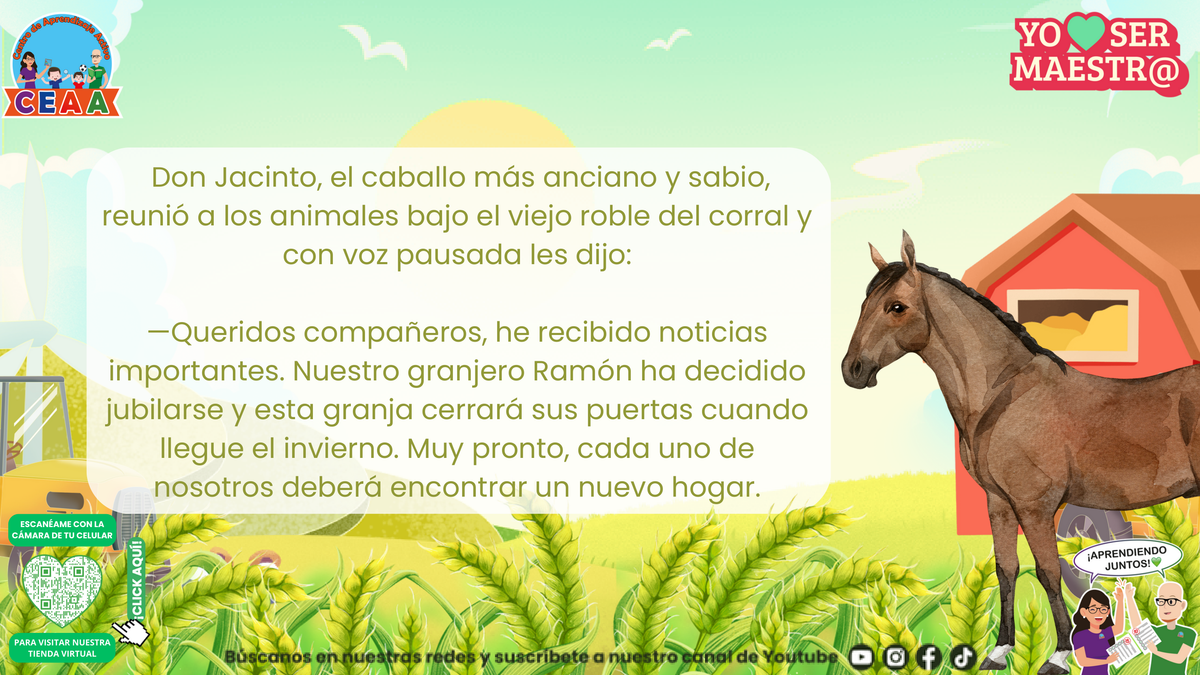 Don Jacinto comunica el cierre de la granja y la llegada de una nueva etapa; página 5.