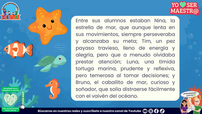 Presentación de Nina, Tim, Luna y Bruno, alumnos del maestro pulpo.