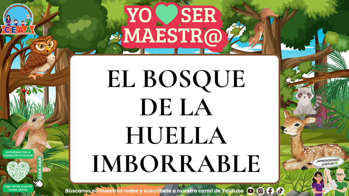 Portada de El bosque de la huella imborrable, historia reflexiva docente.