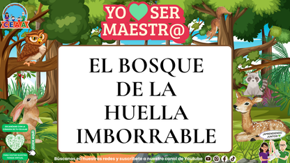 Portada de El bosque de la huella imborrable, historia reflexiva docente.