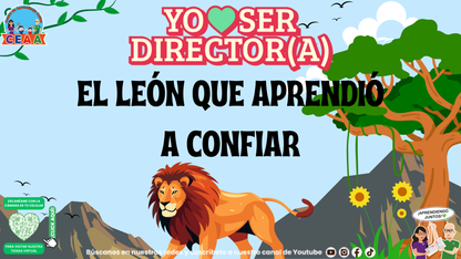 Portada de El león que aprendió a confiar, historia reflexiva CEAA en PDF.
