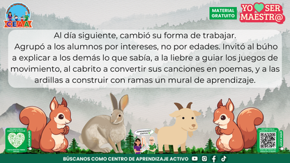 Bruno organiza el trabajo por intereses e invita a sus alumnos a compartir sus habilidades.