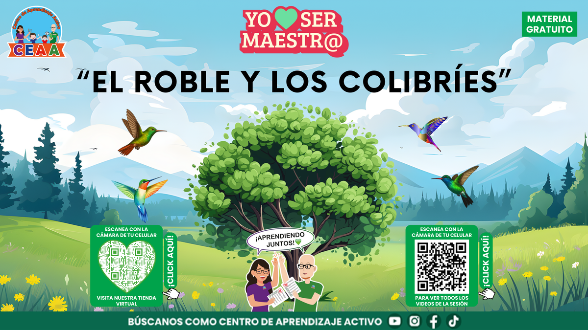Portada de El roble y los colibríes, historia para maestros en PDF.