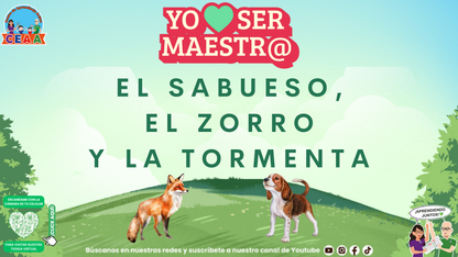 Portada de El sabueso, el zorro y la tormenta, historia para maestros.