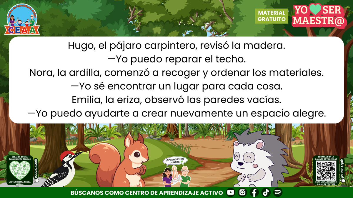 Los compañeros proponen reparar, ordenar y renovar el aula según sus habilidades; página 7.