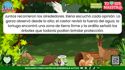 Elena y sus compañeros observan el entorno y reúnen distintas perspectivas; página 7.