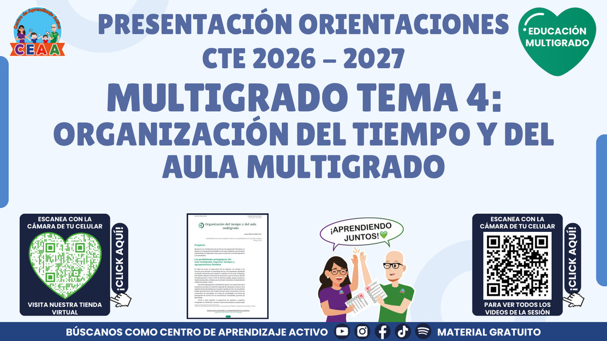 Presentación CTE 2026-2027 gratuita en PDF: Organización del tiempo y del aula multigrado | Multigrado Tema 4