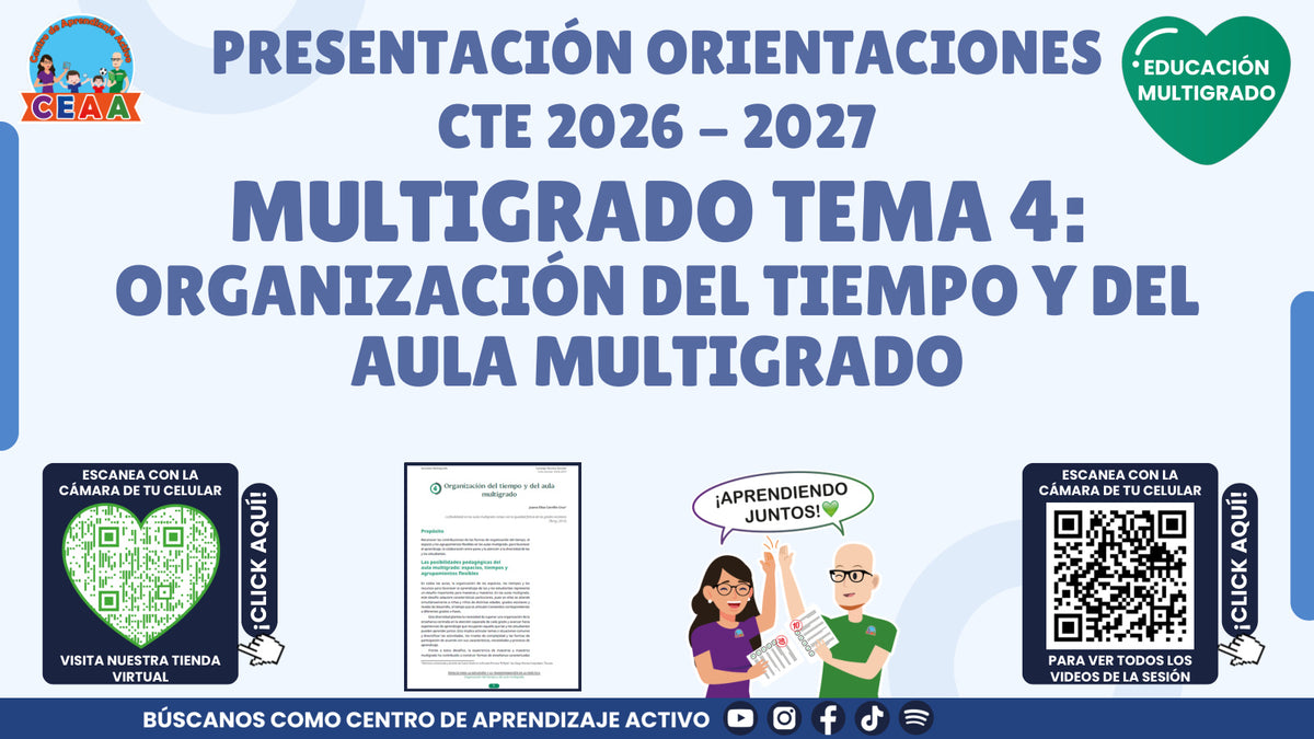Presentación CTE 2026-2027 editable en PowerPoint: Organización del tiempo y del aula multigrado | Multigrado Tema 4
