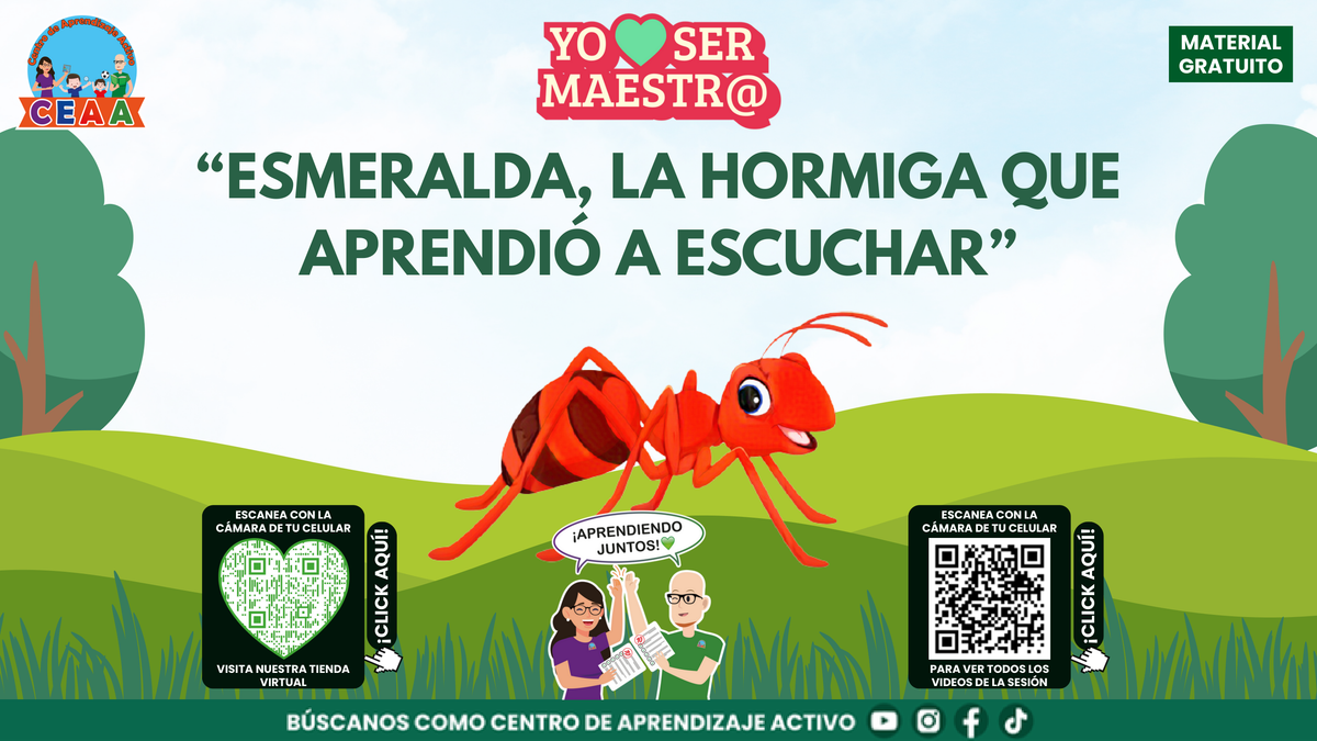 Portada de Esmeralda, la hormiga que aprendió a escuchar, historia en PDF.