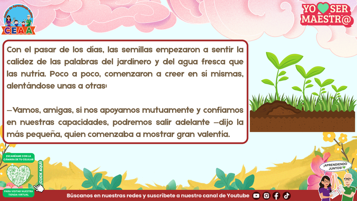 Las semillas comienzan a confiar en sus capacidades y apoyarse mutuamente.