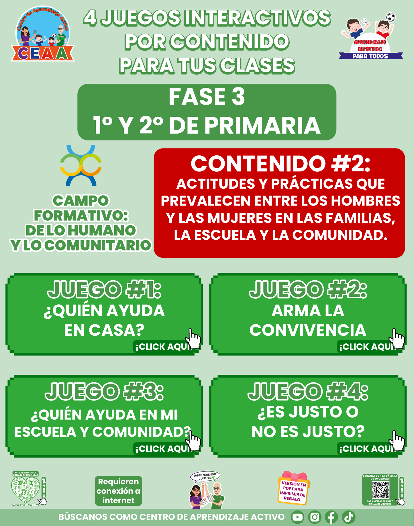4 JUEGOS INTERACTIVOS POR CONTENIDO PARA TUS CLASES - Fase 3 - DE LO HUMANO Y LO COMUNITARIO - Contenido 2