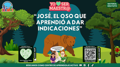 Portada de José, el oso que aprendió a dar indicaciones, historia docente.