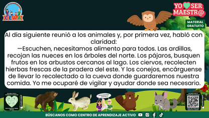José distribuye tareas y lugares para organizar la recolección de alimentos.