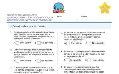 Vista parcial del juego para imprimir 3: Estudio de casos: ¿Es válido en multigrado? — Planeación didáctica multigrado (Material recuperado 25/26)