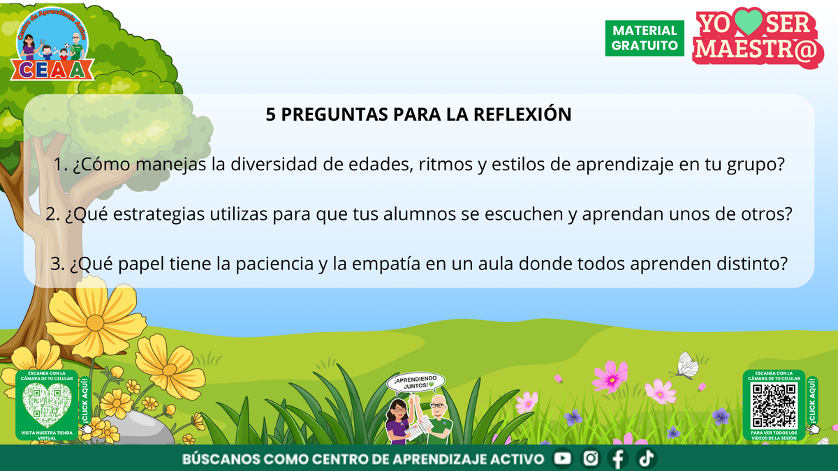 Preguntas para maestros sobre diversidad, escucha, paciencia y empatía en el aula