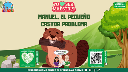 Portada de Manuel, el pequeño castor problema, historia ilustrada CEAA