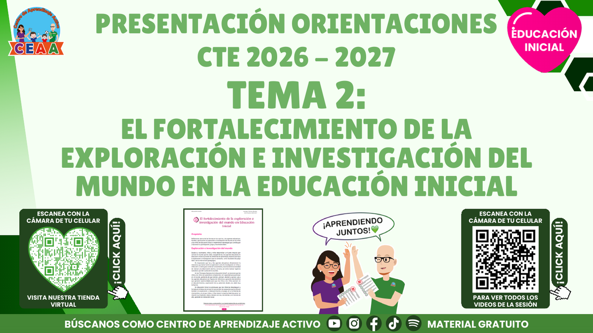Presentación CTE 2026-2027 gratuita en PDF: Exploración e investigación del mundo, Educación Inicial tema 2