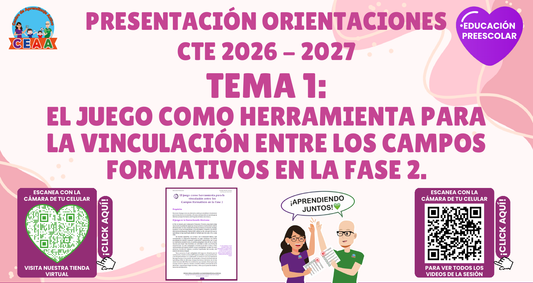 Presentación CTE 2026-2027 editable en PowerPoint: Juego y campos formativos, Educación Preescolar tema 1