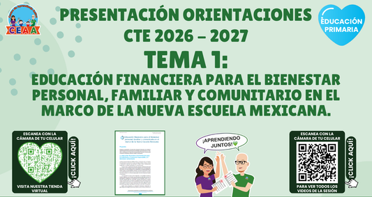 Presentación CTE 2026-2027 editable en PowerPoint: Educación financiera para el bienestar, Educación Primaria tema 1