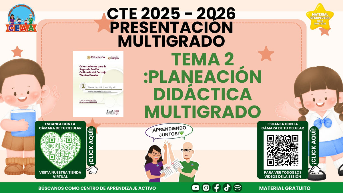 Portada de la presentación de Planeación didáctica multigrado en PDF (Material recuperado 25/26)