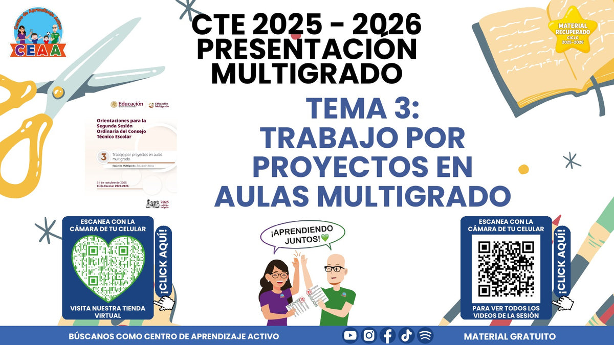 Portada de la presentación de Trabajo por proyectos en aulas multigrado en PDF (Material recuperado 25/26)